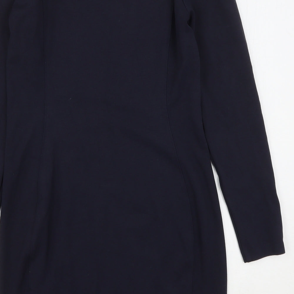 H&M Womens Blue Round Neck  Viscose Pullover Jumper Size S
