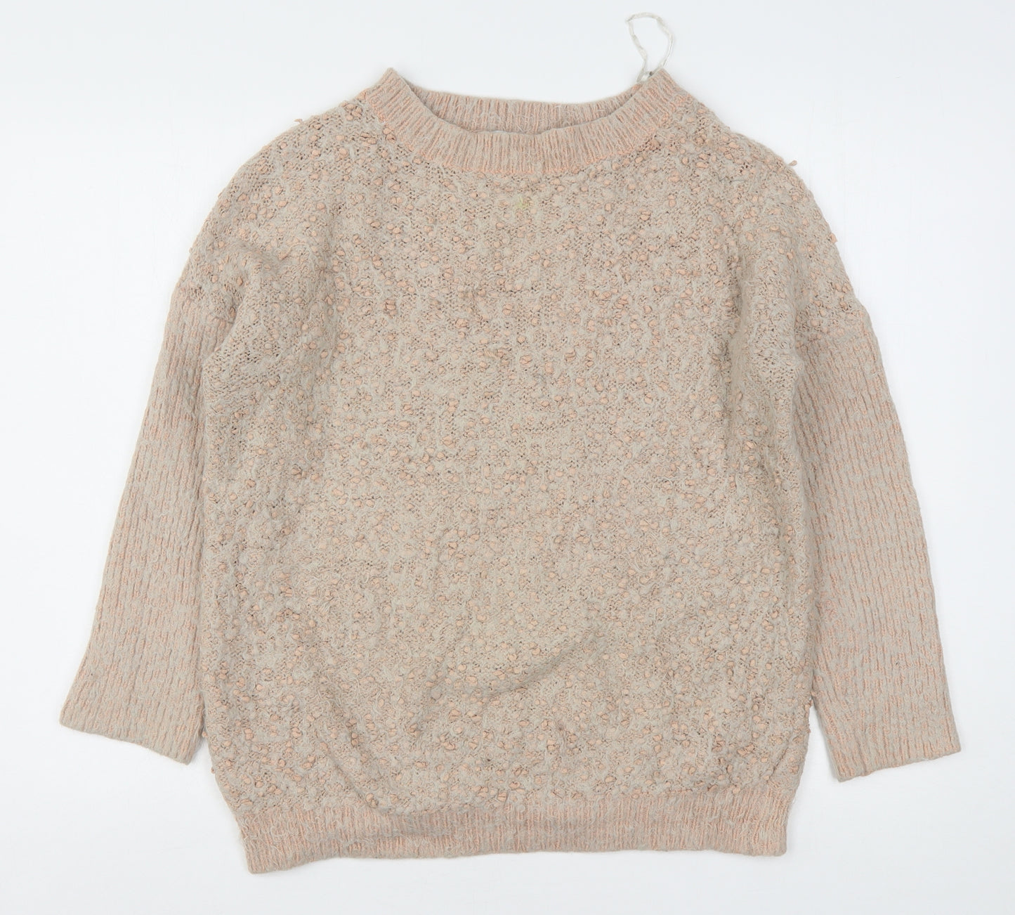 Peacocks Womens Pink Round Neck  Polyester Pullover Jumper Size M