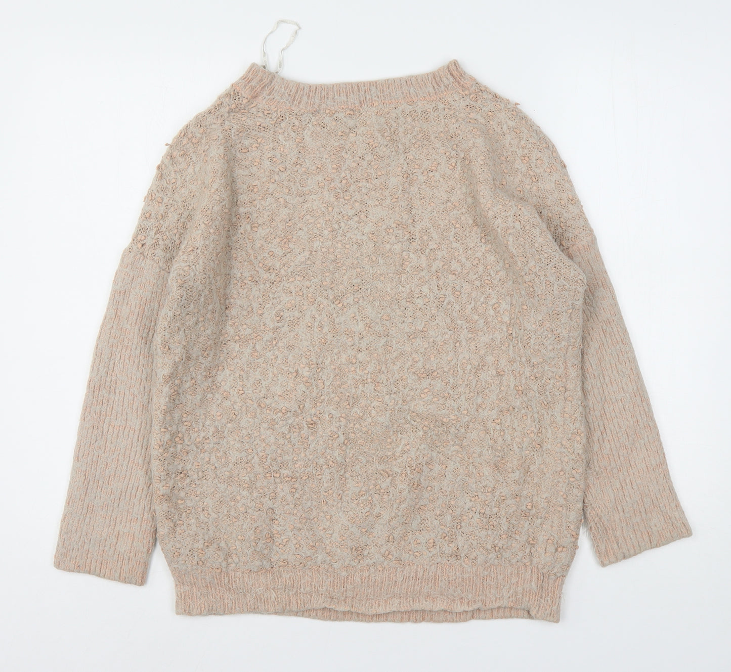 Peacocks Womens Pink Round Neck  Polyester Pullover Jumper Size M