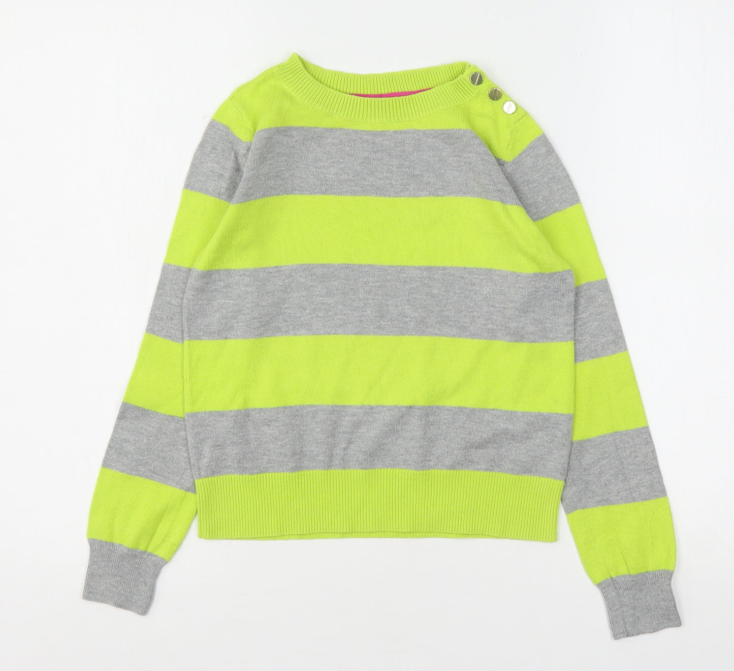 Gap Girls Multicoloured Round Neck Striped Cotton Pullover Jumper Size 10 Years