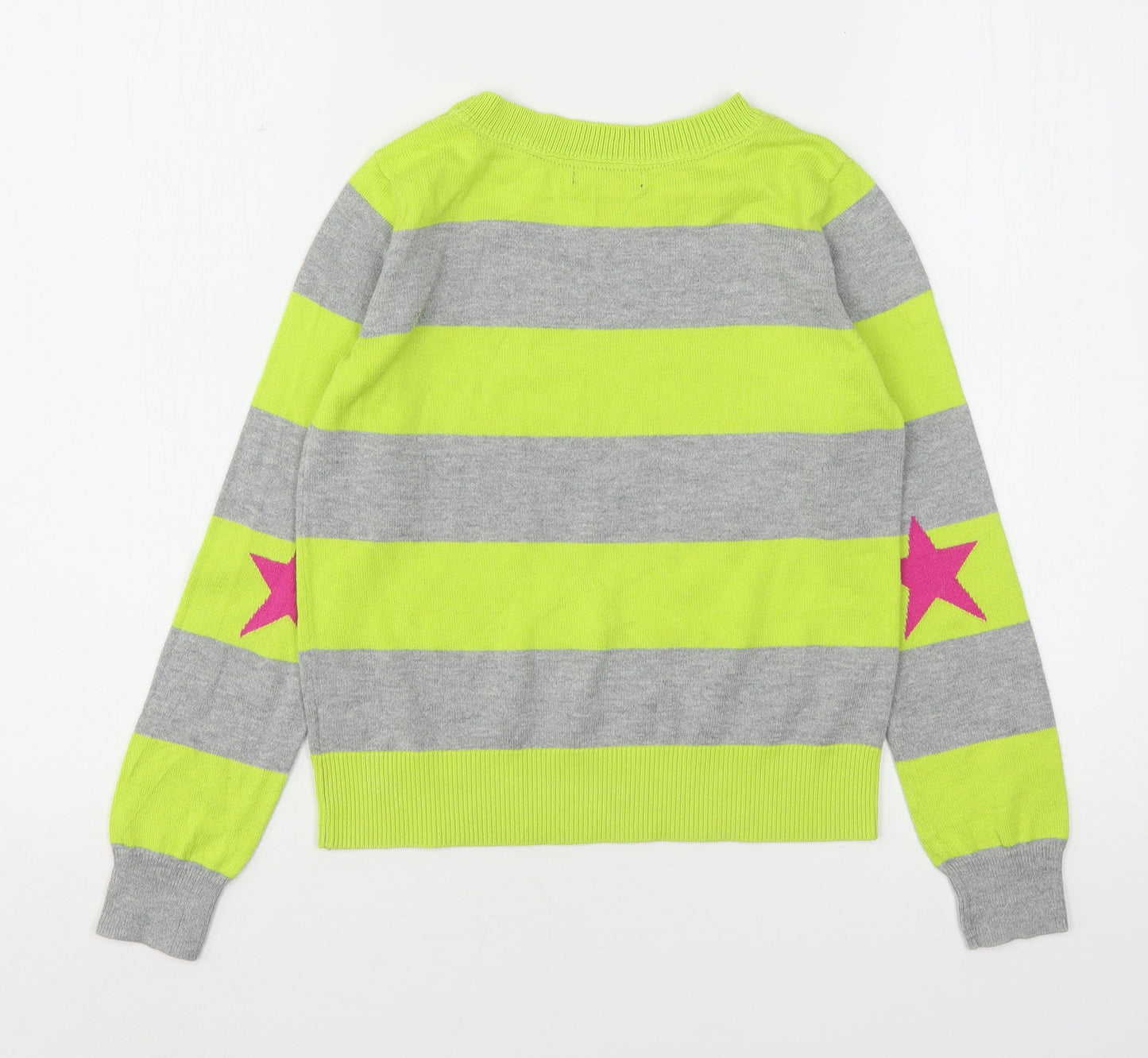 Gap Girls Multicoloured Round Neck Striped Cotton Pullover Jumper Size 10 Years