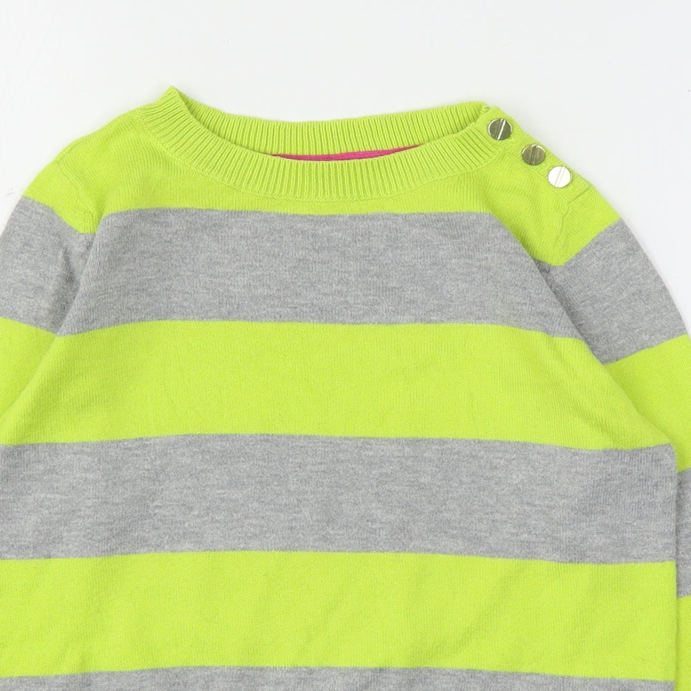 Gap Girls Multicoloured Round Neck Striped Cotton Pullover Jumper Size 10 Years