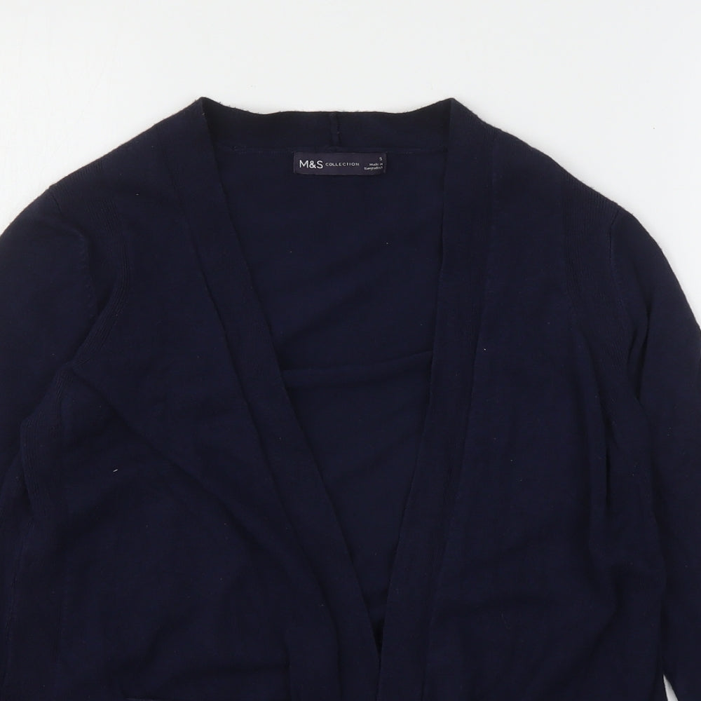 Marks and Spencer Womens Blue V-Neck  Viscose Cardigan Jumper Size S