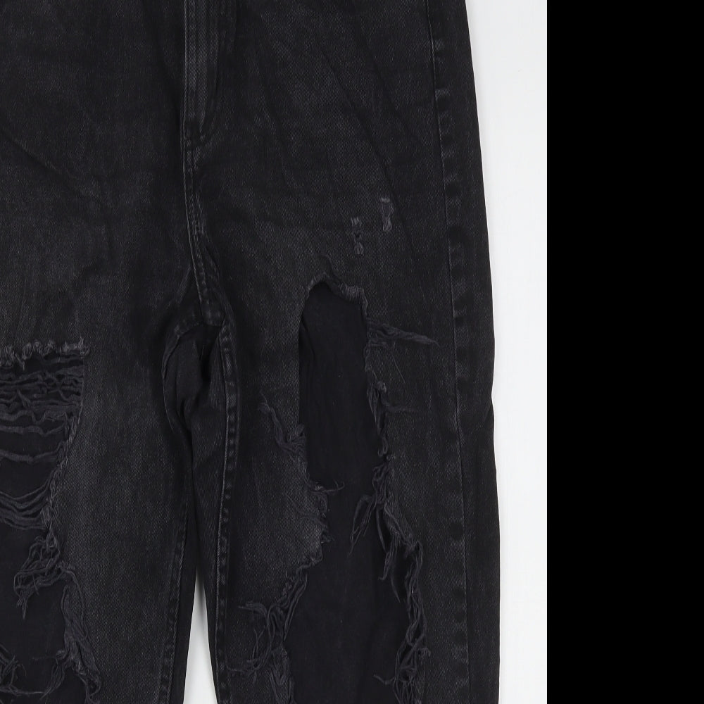 Primark Womens Black  Cotton Mom Jeans Size 16 L26 in Regular