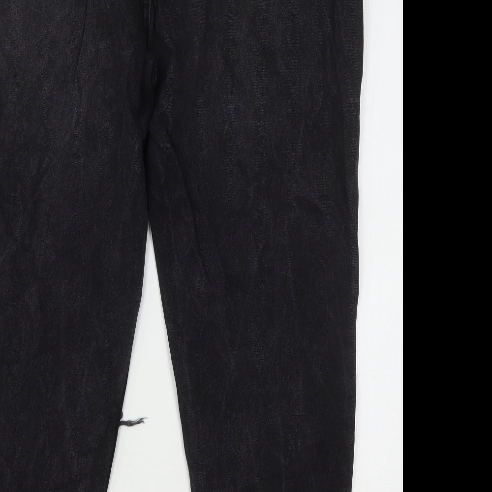 Primark Womens Black  Cotton Mom Jeans Size 16 L26 in Regular