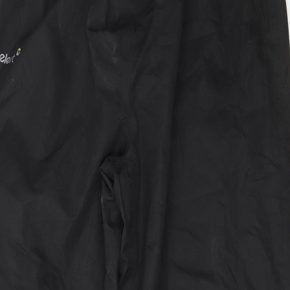 Gelert Mens Black  Polyester Rain Trousers Trousers Size XL L31 in Regular Drawstring