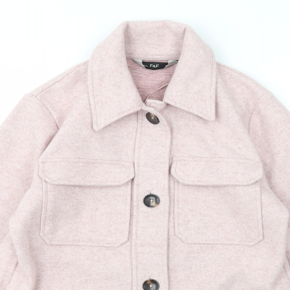 F&F Womens Pink   Jacket  Size 6  Button