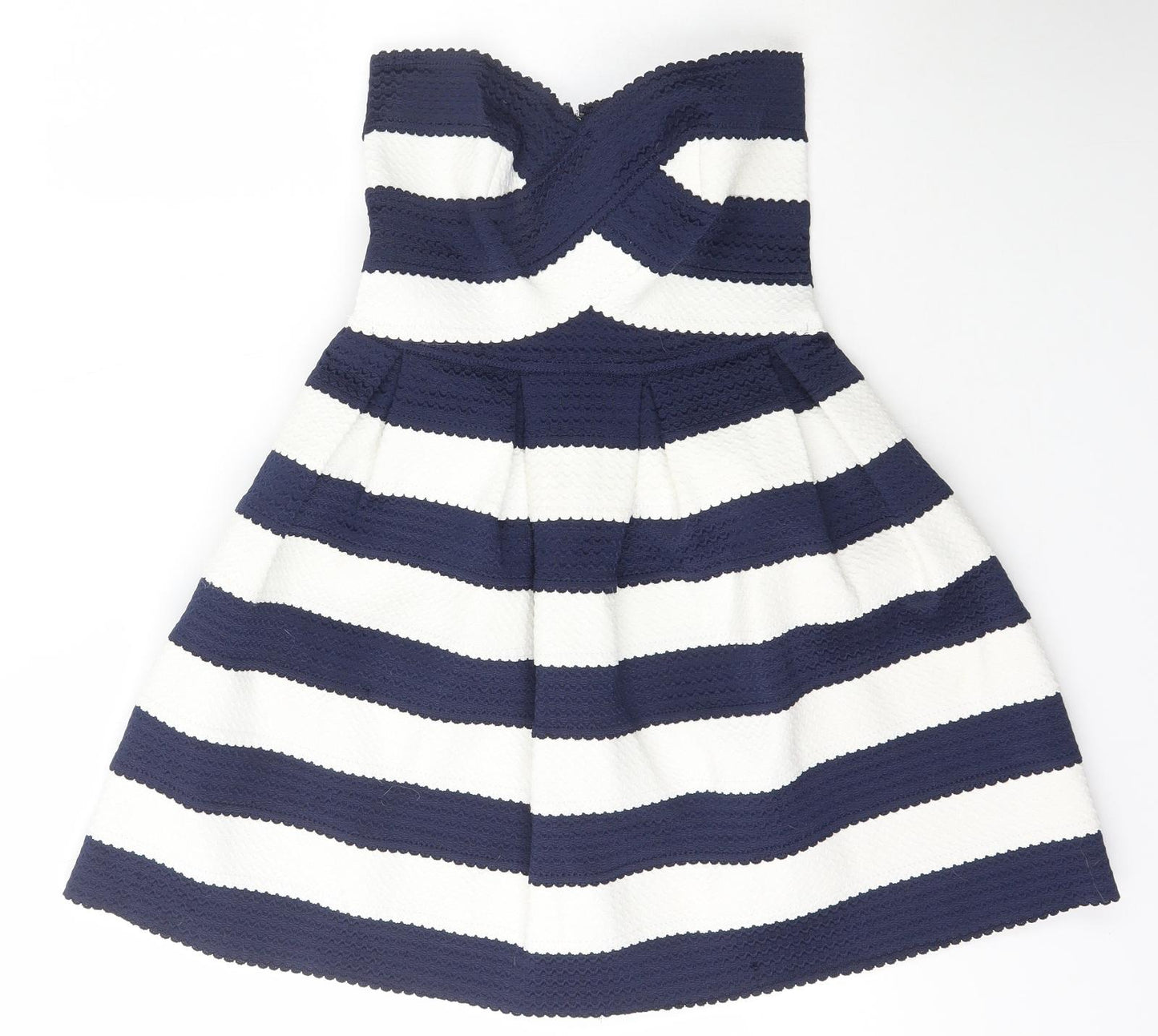Lustre Womens Multicoloured Striped Polyester Skater Dress  Size S  Sweetheart Zip