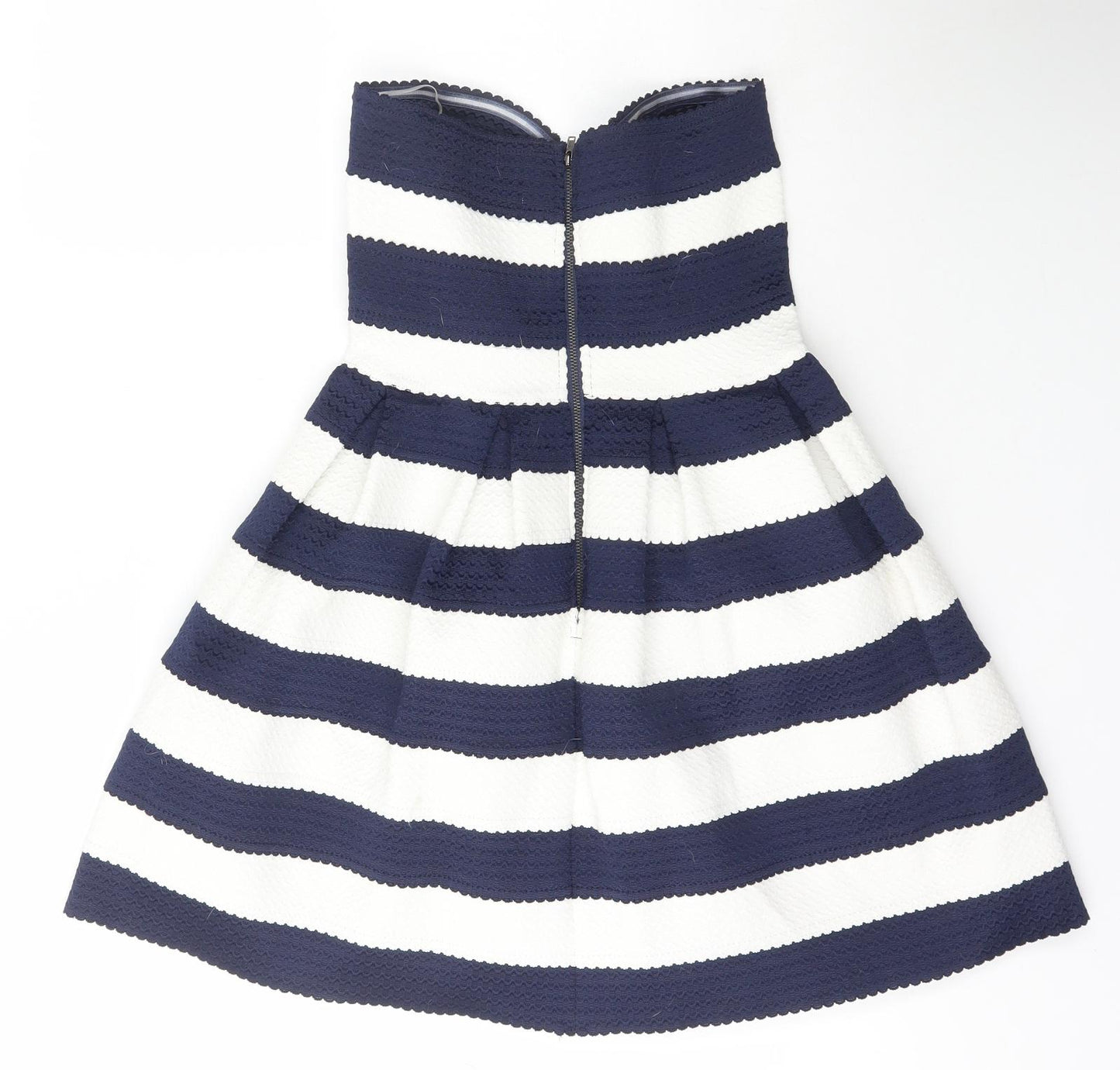 Lustre Womens Multicoloured Striped Polyester Skater Dress  Size S  Sweetheart Zip