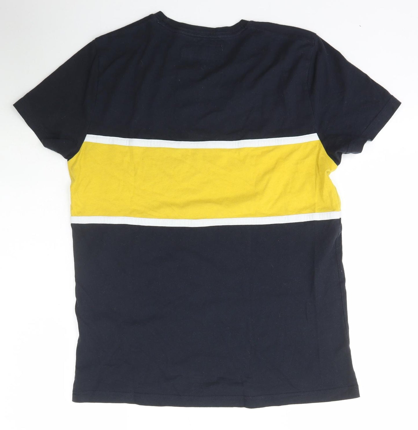 Abercrombie & Fitch Mens Black Striped Cotton  T-Shirt Size S Crew Neck