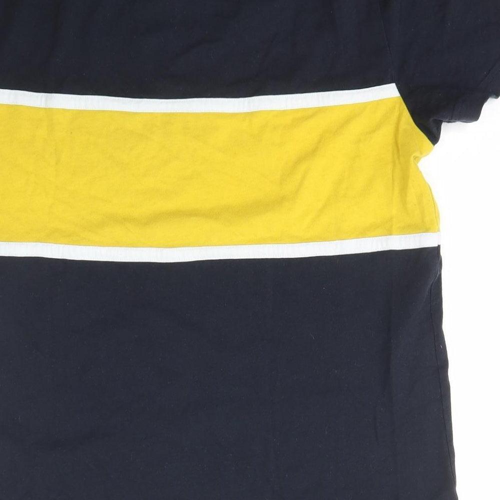 Abercrombie & Fitch Mens Black Striped Cotton  T-Shirt Size S Crew Neck