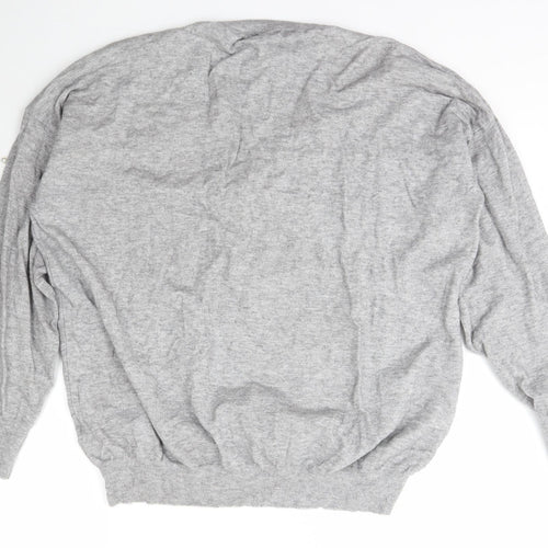 Jubylee Womens Grey V-Neck  Viscose Pullover Jumper Size M