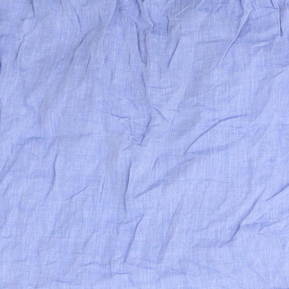 Miss Selfridge Womens Blue  Cotton Basic T-Shirt Size 4 Off the Shoulder