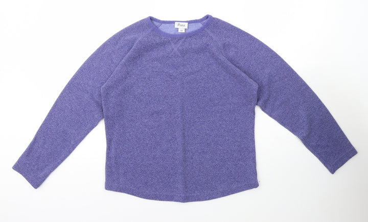 Para Womens Purple Scoop Neck  Polyester Pullover Jumper Size M