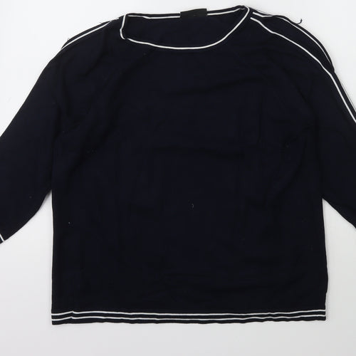 Wallis Womens Blue Scoop Neck  Viscose Pullover Jumper Size M