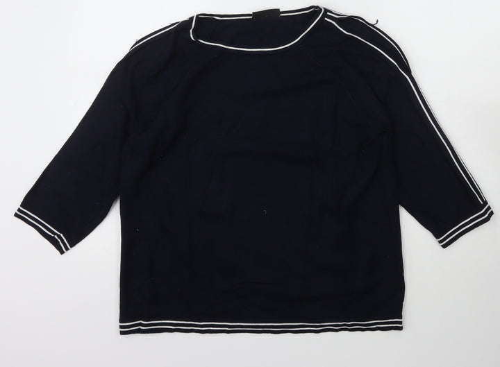 Wallis Womens Blue Scoop Neck Viscose Pullover Jumper Size M
