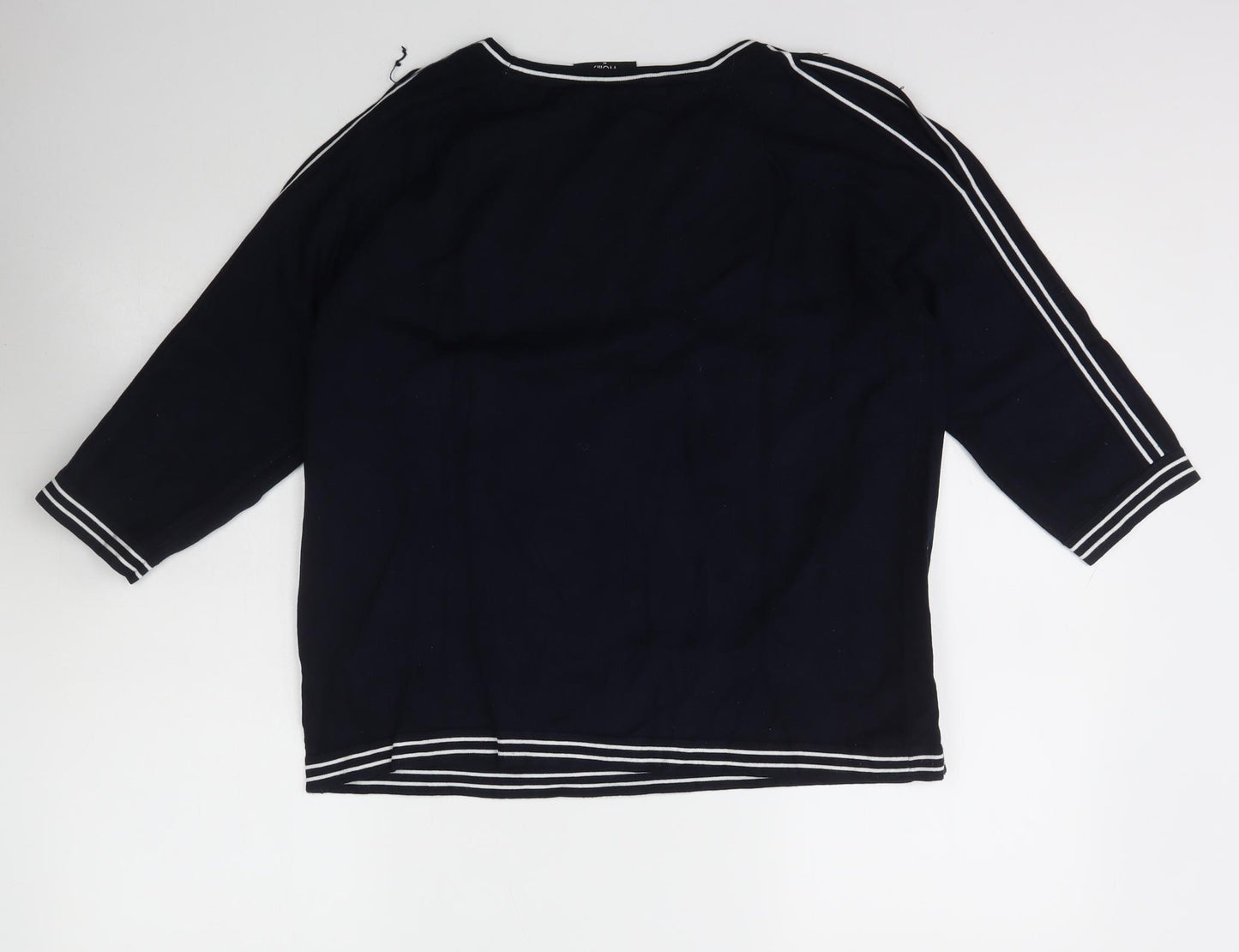 Wallis Womens Blue Scoop Neck  Viscose Pullover Jumper Size M