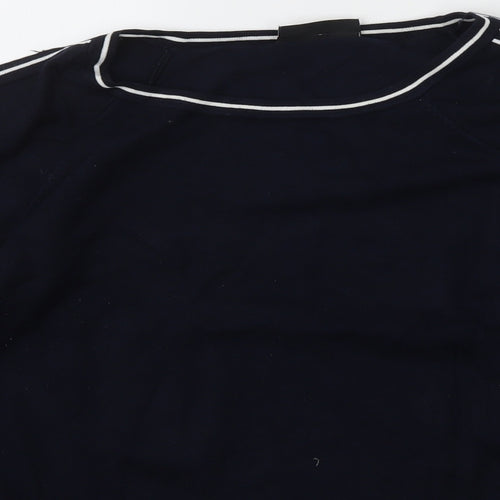 Wallis Womens Blue Scoop Neck  Viscose Pullover Jumper Size M