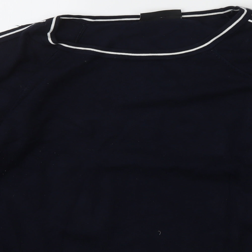 Wallis Womens Blue Scoop Neck  Viscose Pullover Jumper Size M