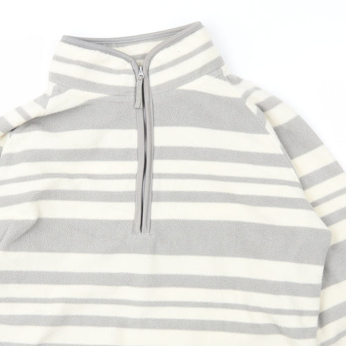 Mountain Warehouse Womens Grey Collared Striped Polyester Pullover Jumper Size 14