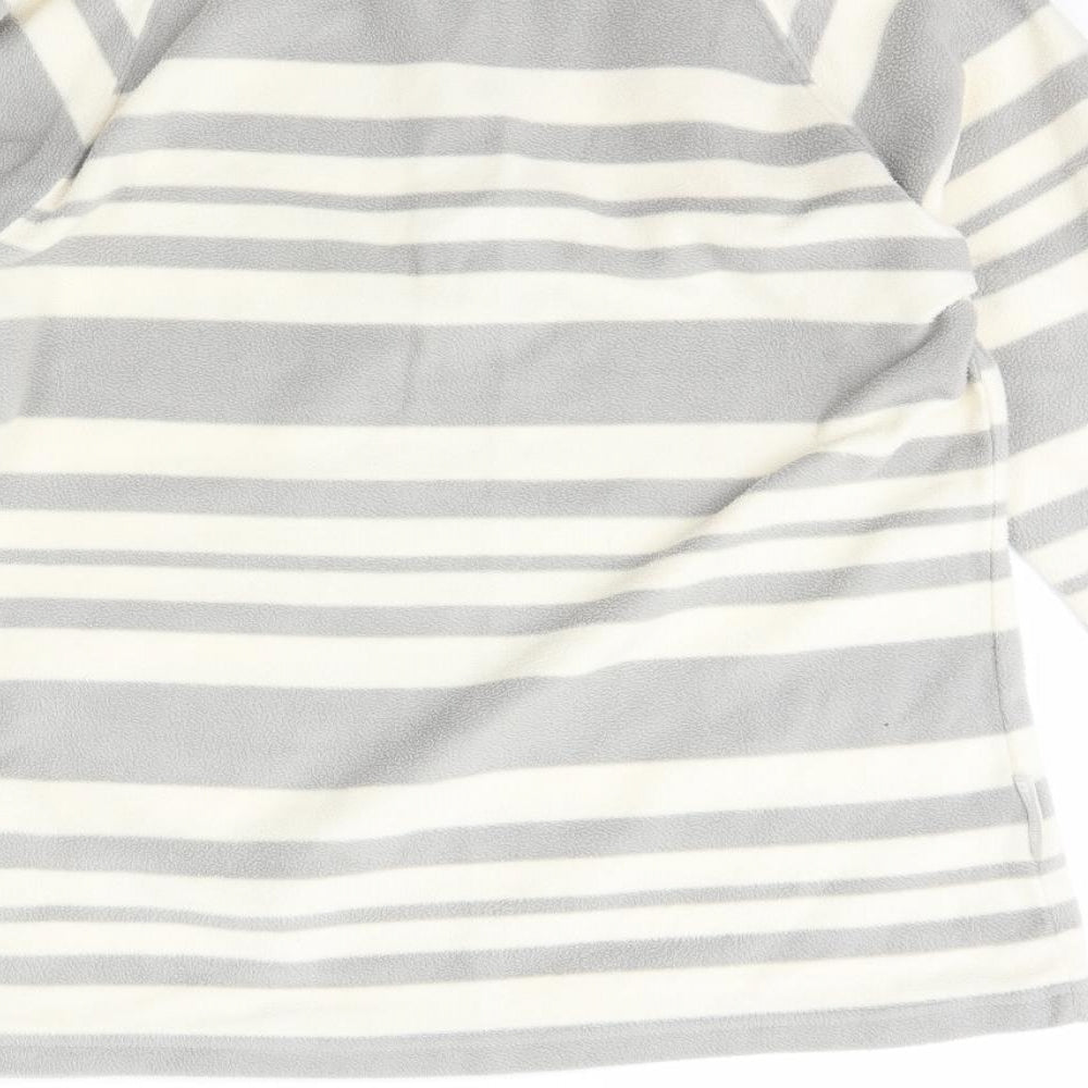 Mountain Warehouse Womens Grey Collared Striped Polyester Pullover Jumper Size 14