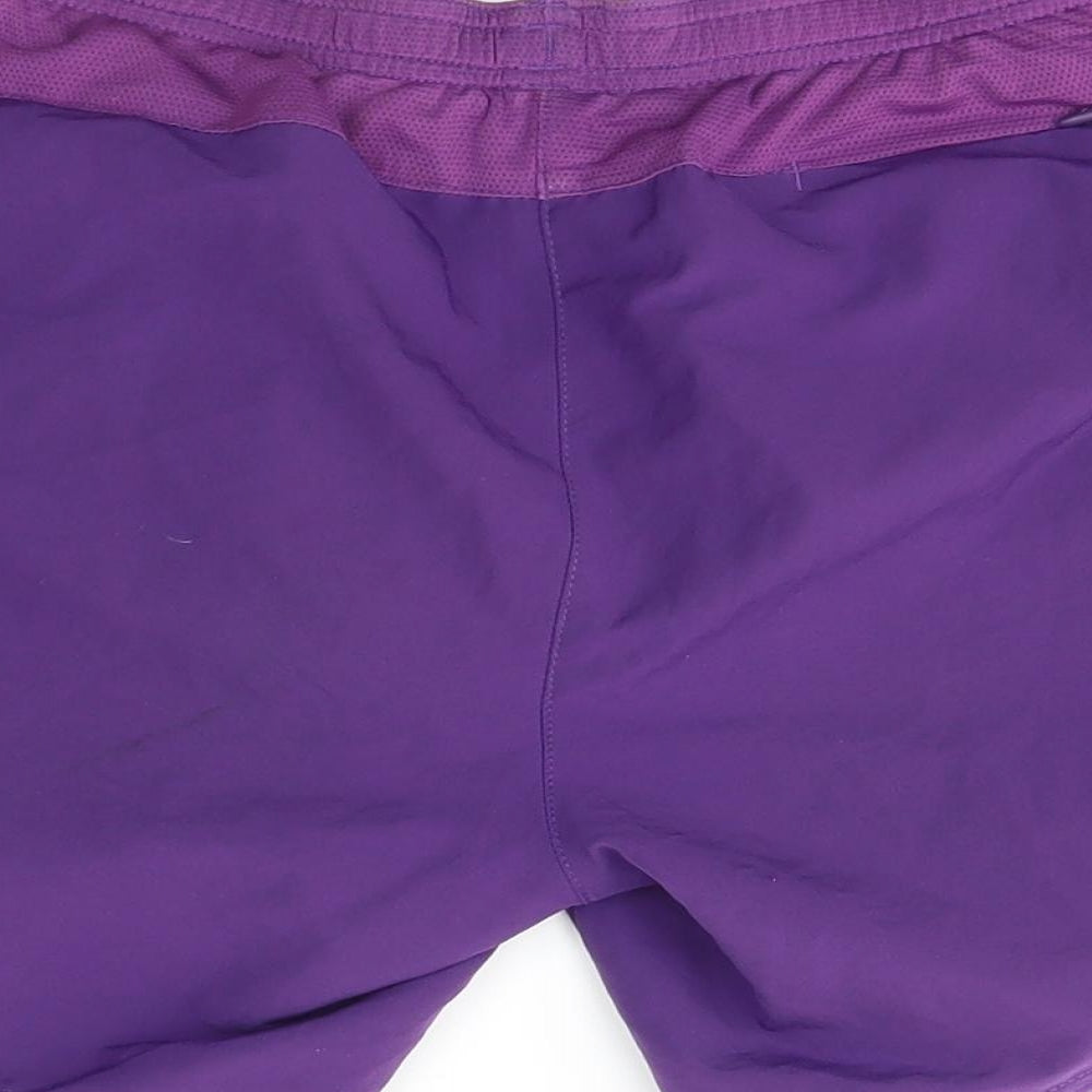 adidas Womens Purple  Polyester Athletic Shorts Size 14  Regular Tie