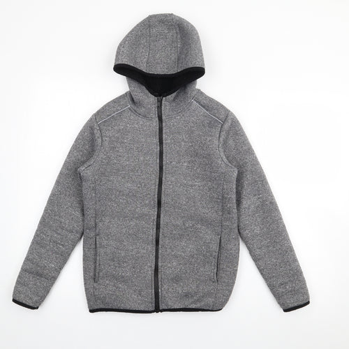 Dunnes Stores Boys Grey  Polyacrylate Fibre Full Zip Hoodie Size 9-10 Years  Zip