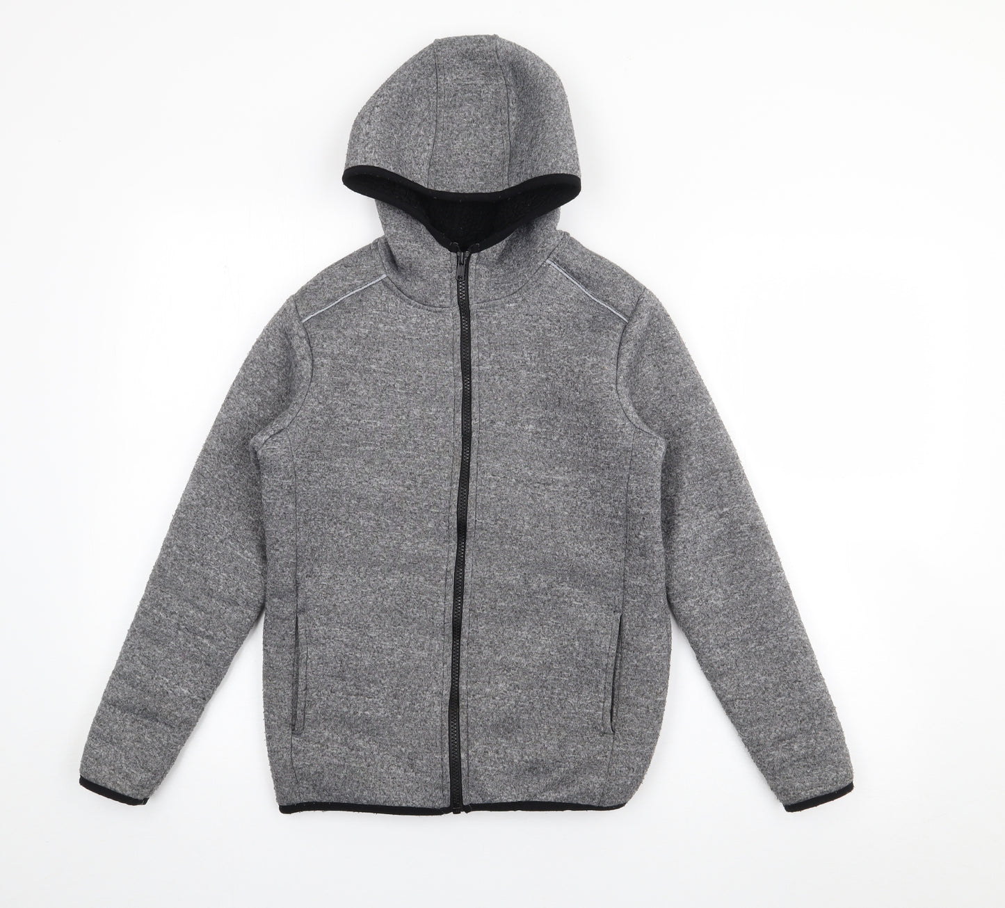 Dunnes Stores Boys Grey  Polyacrylate Fibre Full Zip Hoodie Size 9-10 Years  Zip