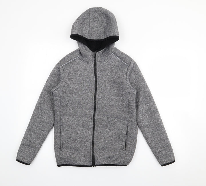 Dunnes Stores Boys Grey Polyacrylate Fibre Full Zip Hoodie Size 9-10 Years Zip