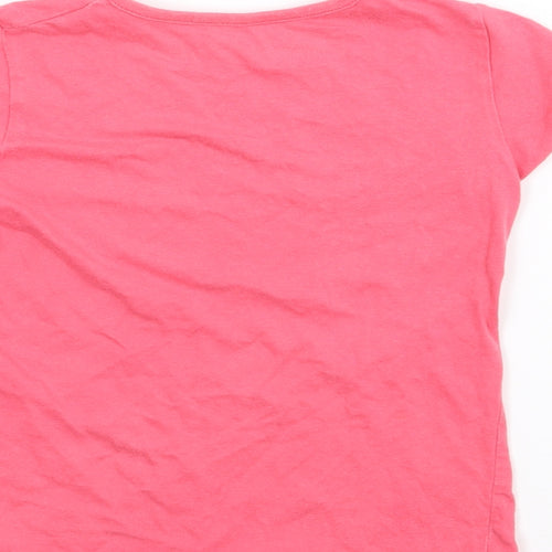 Dunnes Stores Girls Pink  Cotton Basic T-Shirt Size 7 Years Crew Neck
