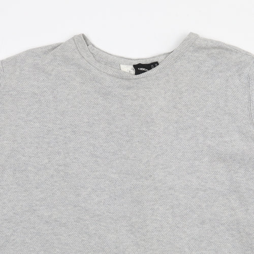 ASOS Womens Grey Crew Neck  Cotton Pullover Jumper Size 10