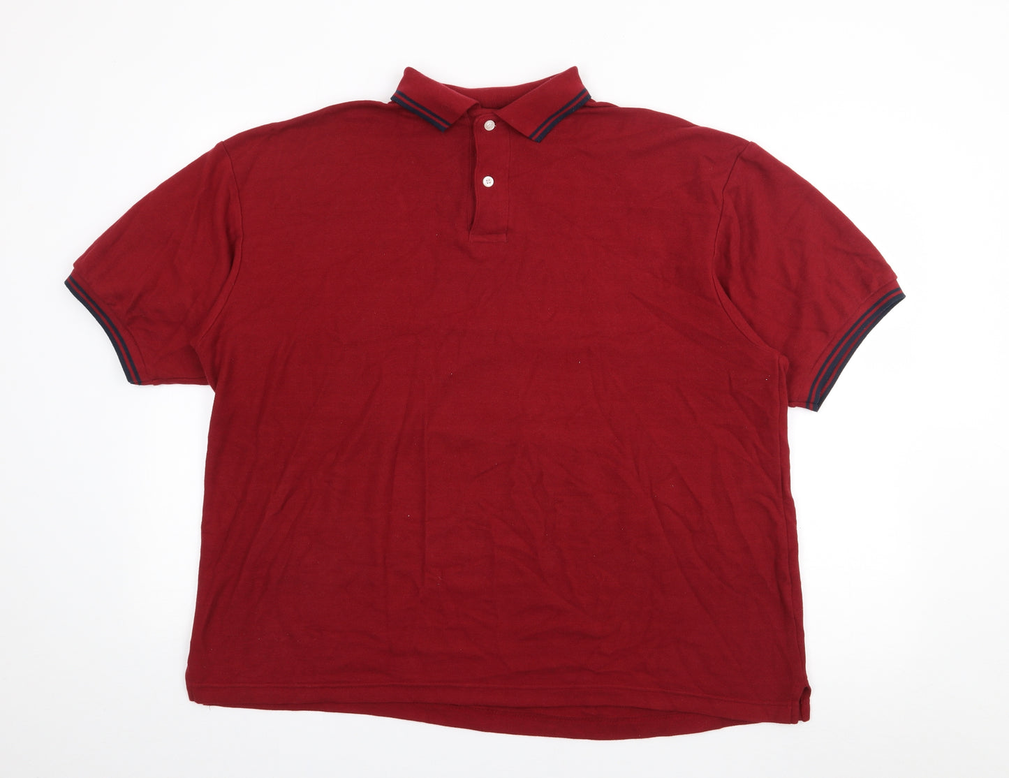 Primark Mens Red  Polyester  Polo Size XL Collared Button