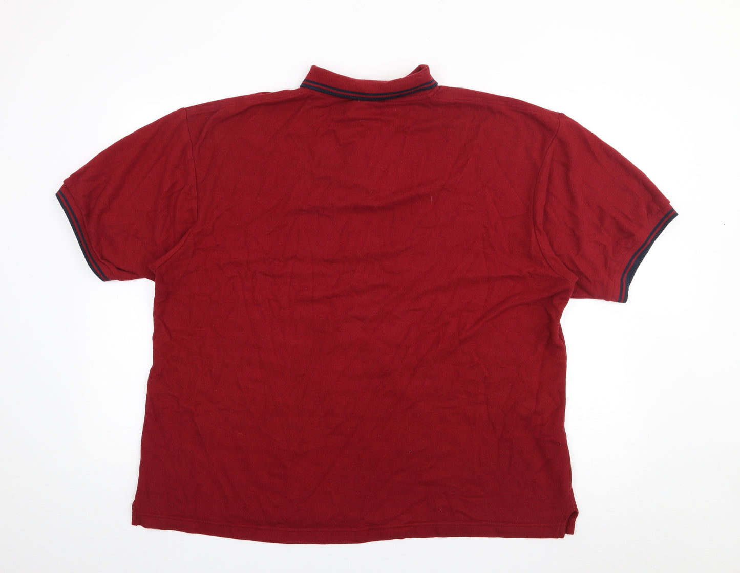 Primark Mens Red  Polyester  Polo Size XL Collared Button