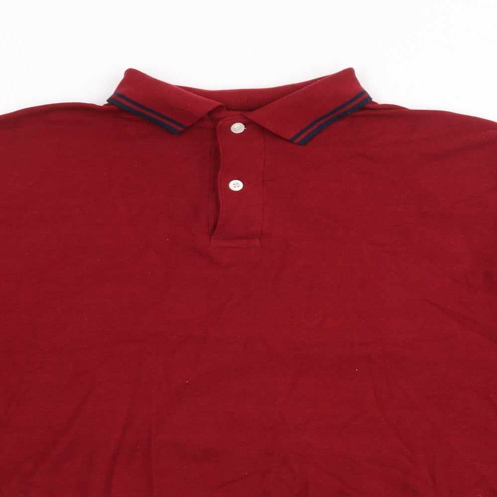 Primark Mens Red  Polyester  Polo Size XL Collared Button