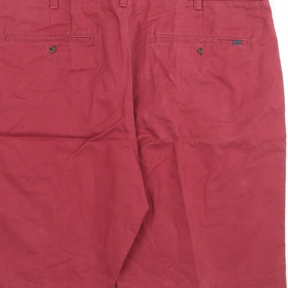 Marks and Spencer Mens Red  Cotton Chino Shorts Size 38 L10 in Regular