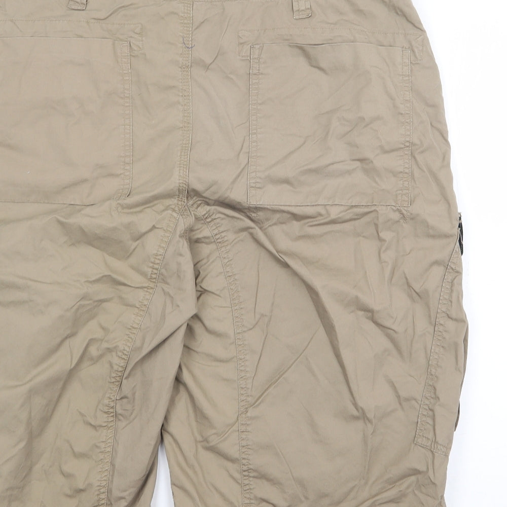 Ben Sherman Mens Beige  Cotton Cargo Shorts Size 34 in L12 in Regular