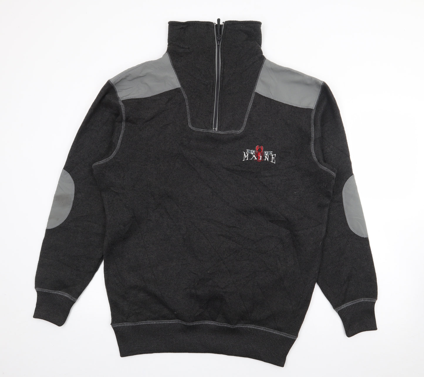 Renegade Club  Mens Grey High Neck  Polyester Pullover Jumper Size M
