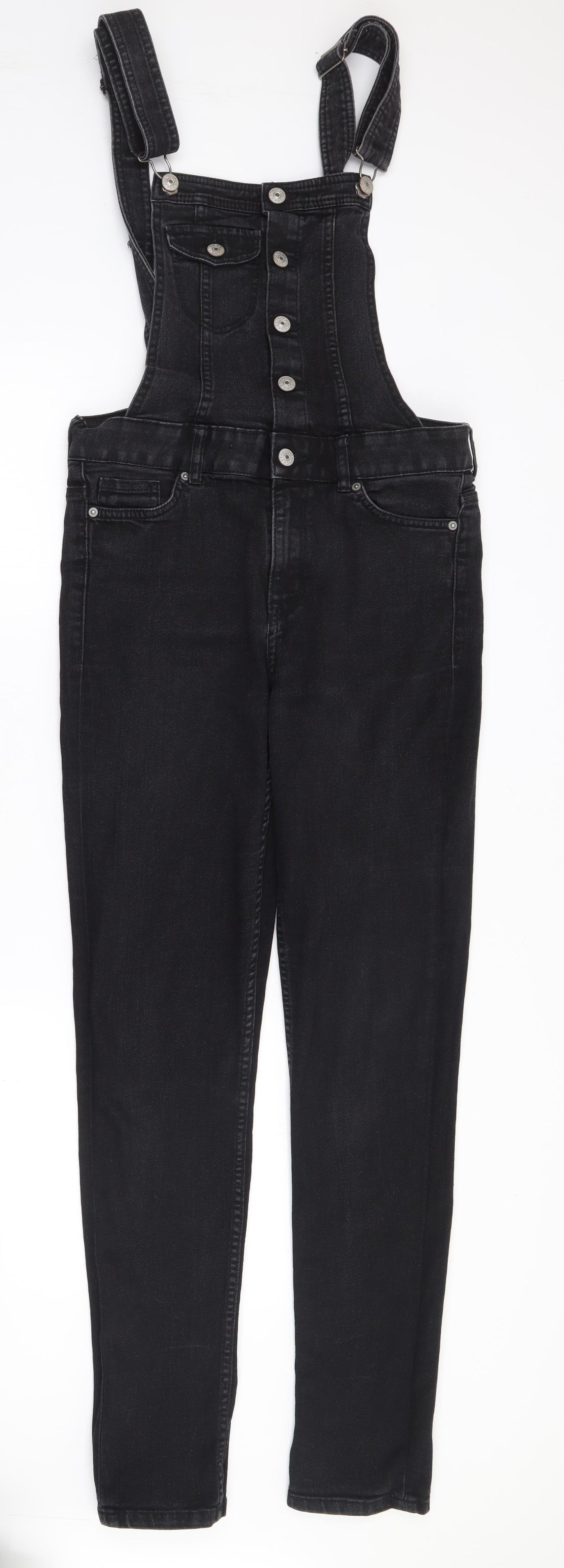 H&M Womens Black  Cotton Dungaree One-Piece Size 10