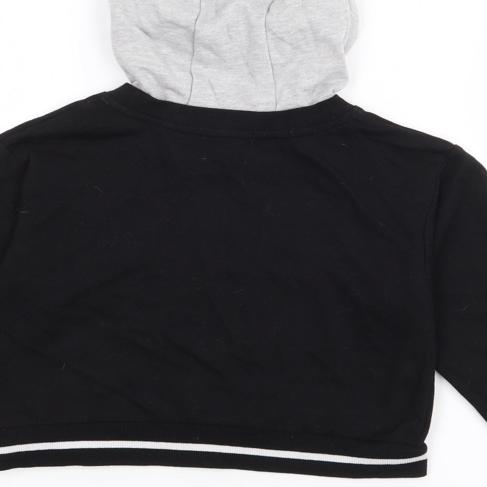 Primark Boys Black  Cotton Pullover Hoodie Size 8-9 Years