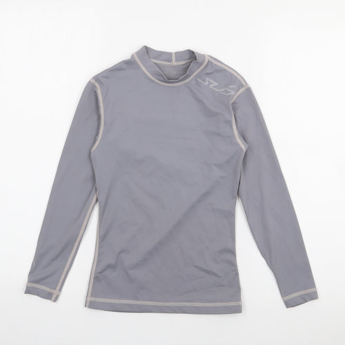 SUD Sports Boys Grey  Nylon Basic T-Shirt Size M High Neck