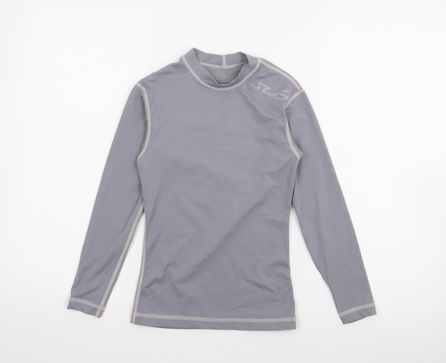 SUD Sports Boys Grey  Nylon Basic T-Shirt Size M High Neck