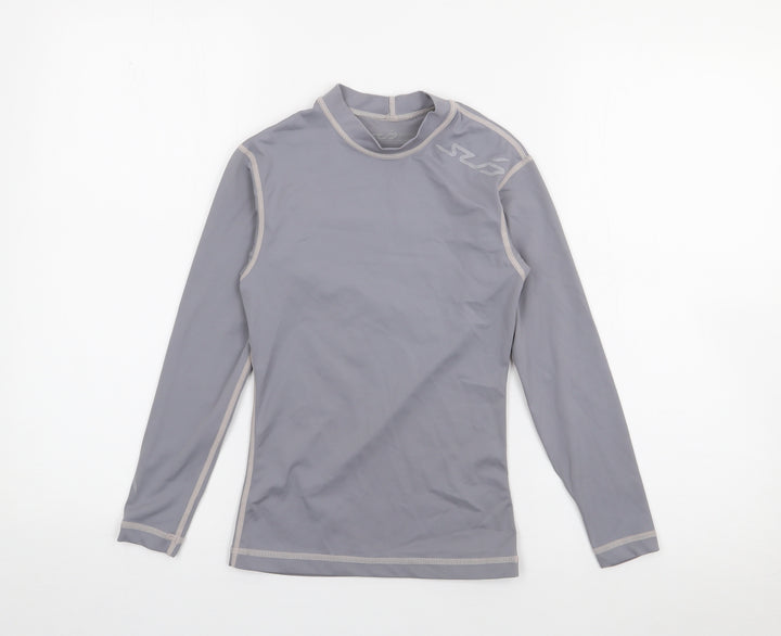 SUD Sports Boys Grey  Nylon Basic T-Shirt Size M High Neck