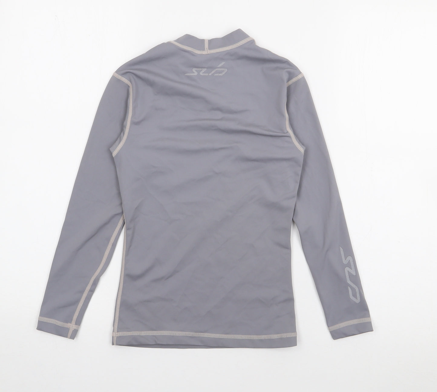 SUD Sports Boys Grey  Nylon Basic T-Shirt Size M High Neck