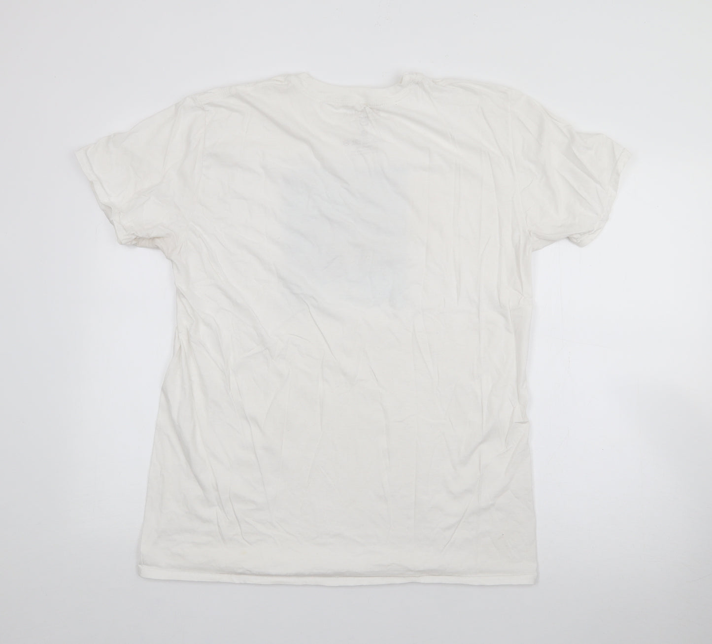 Salt Rock Mens White  Cotton  T-Shirt Size L Crew Neck