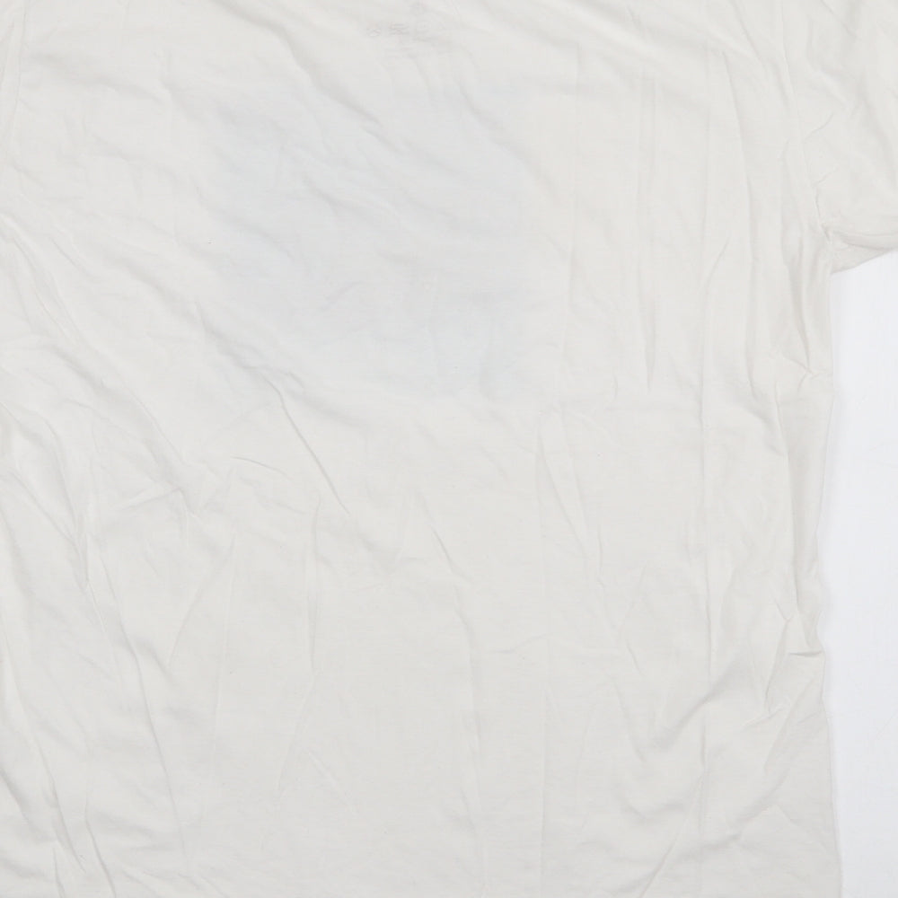 Salt Rock Mens White  Cotton  T-Shirt Size L Crew Neck