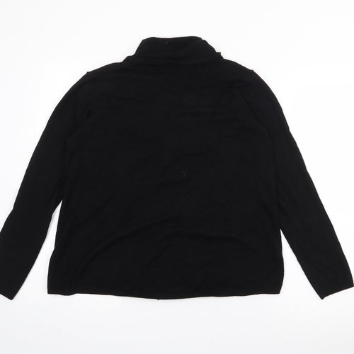 Dunnes Stores Womens Black V-Neck  Viscose Cardigan Jumper Size M