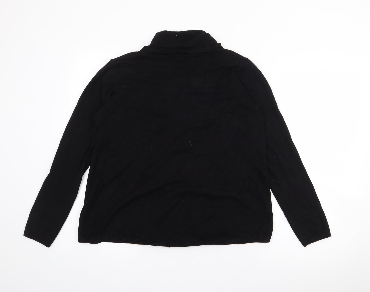 Dunnes Stores Womens Black V-Neck  Viscose Cardigan Jumper Size M