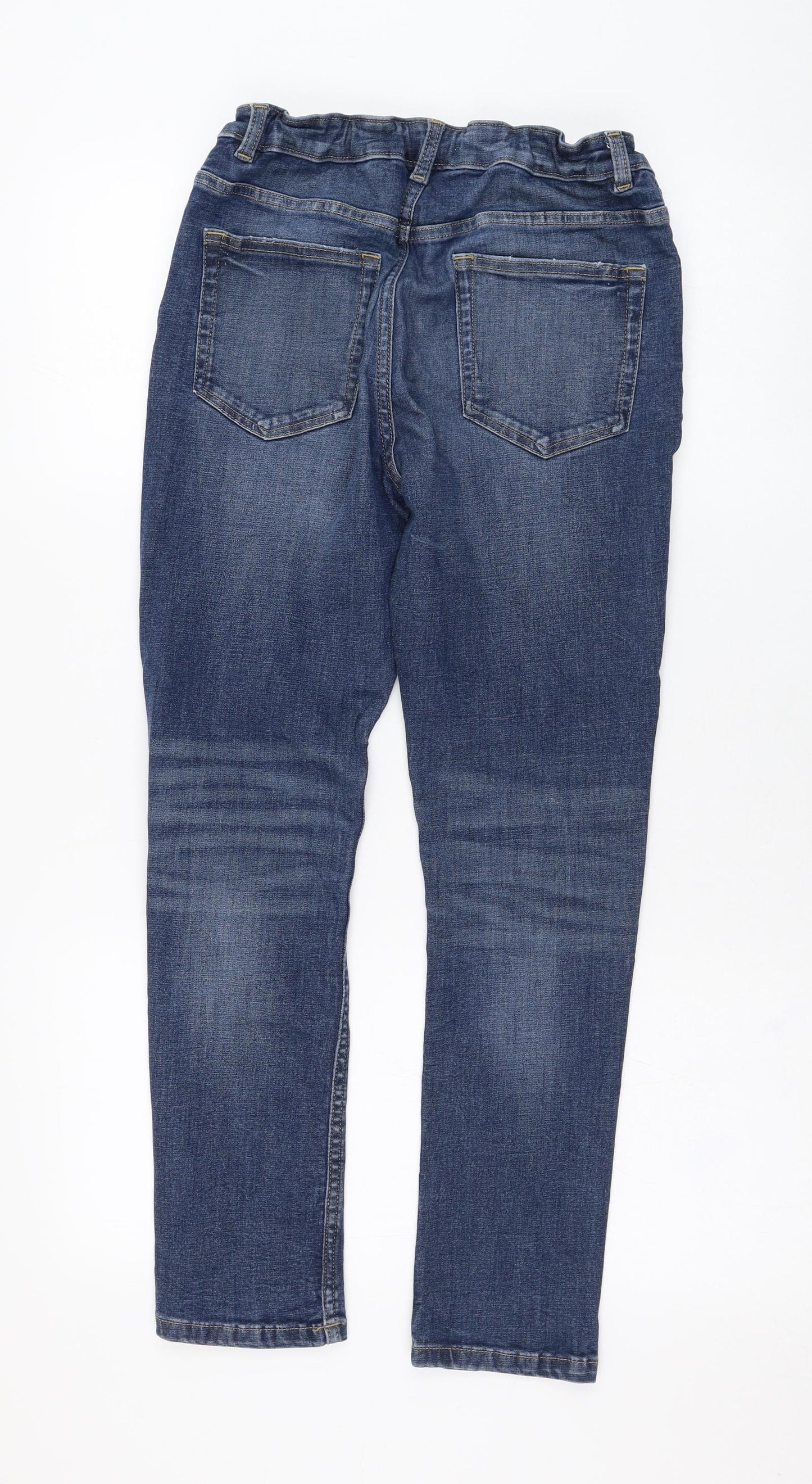 Marks and Spencer Boys Blue  Cotton Skinny Jeans Size 12-13 Years  Regular Zip