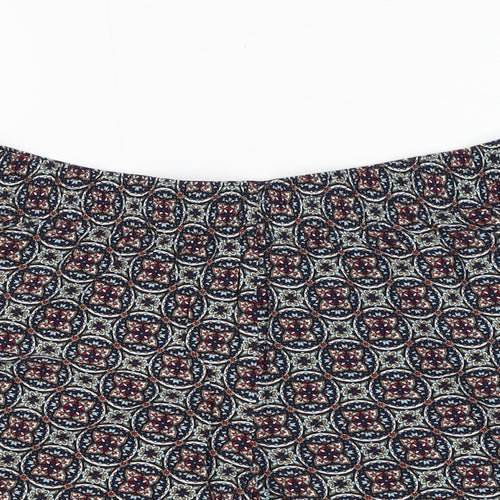 Papaya Womens Blue Geometric Viscose Culotte Shorts Size 8 L4 in Regular