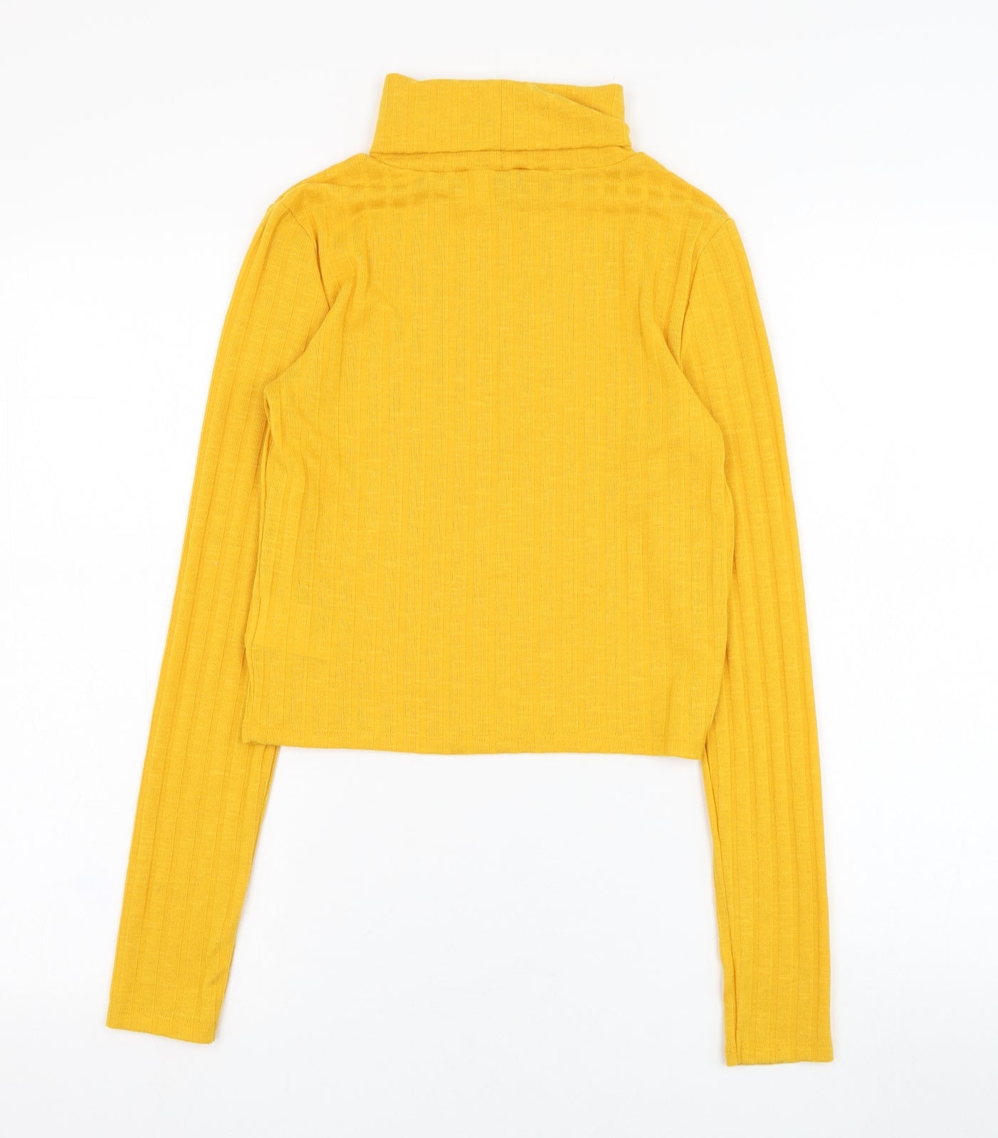 H&M Womens Yellow Roll Neck  Polyester Pullover Jumper Size S